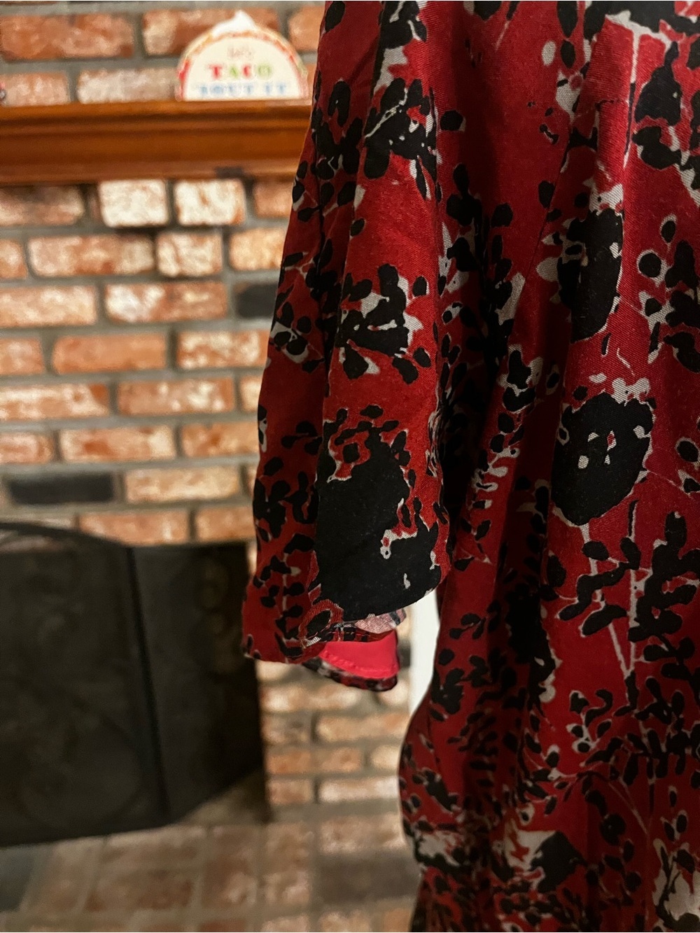Matilda Jane Red and Black Floral Tiered Midi Dress - Picture 4 of 7